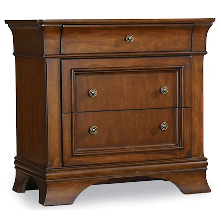 Three Drawer Wood Night Stand